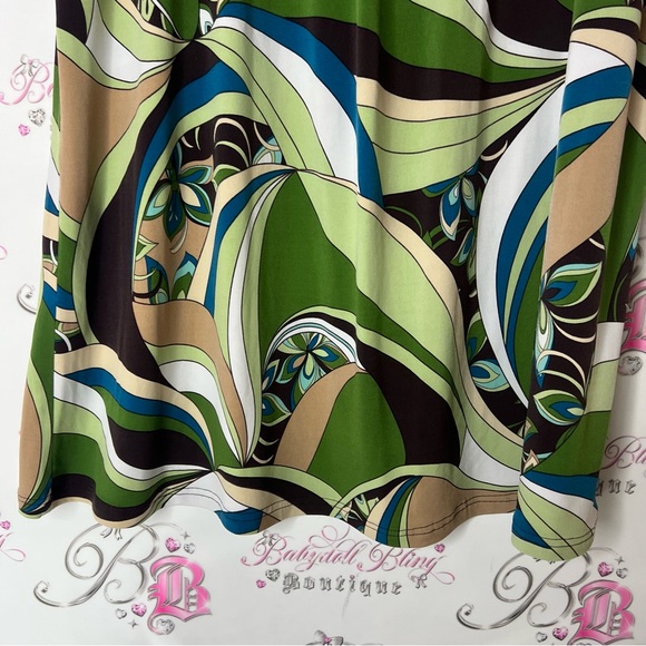 Yellow hat fashion tank top blouse swirl groovy Stylish Multicolor Women's Top - Picture 4 of 5